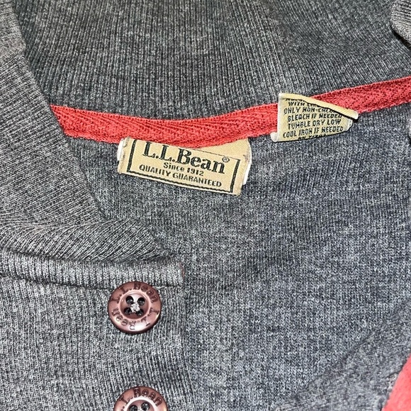 L. L. Bean men’s henley shirt gray size large 08KF2 - Picture 4 of 8